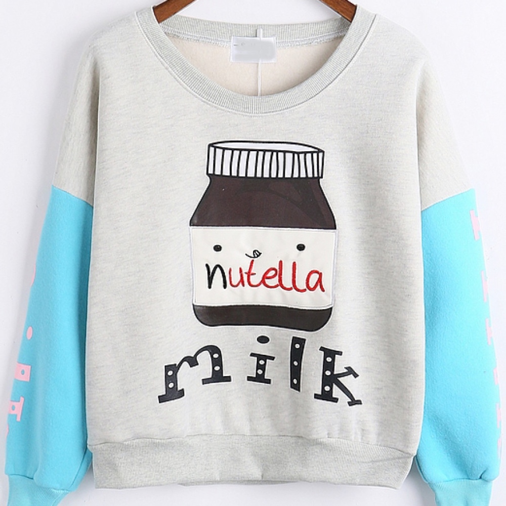 Nutella Milk Sweatshirt (gray/light blue)